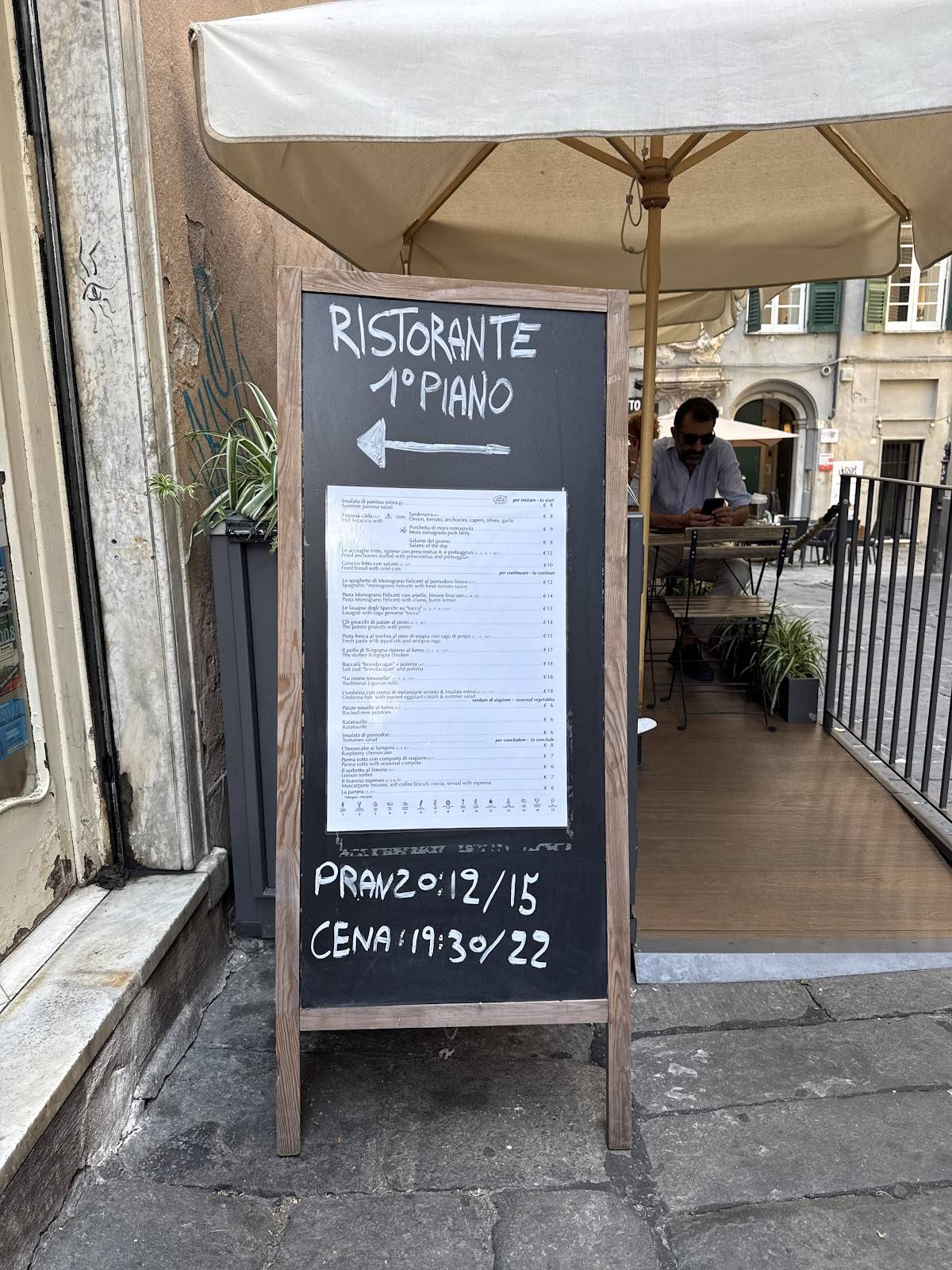 Menu di Caffé degli Specchi 