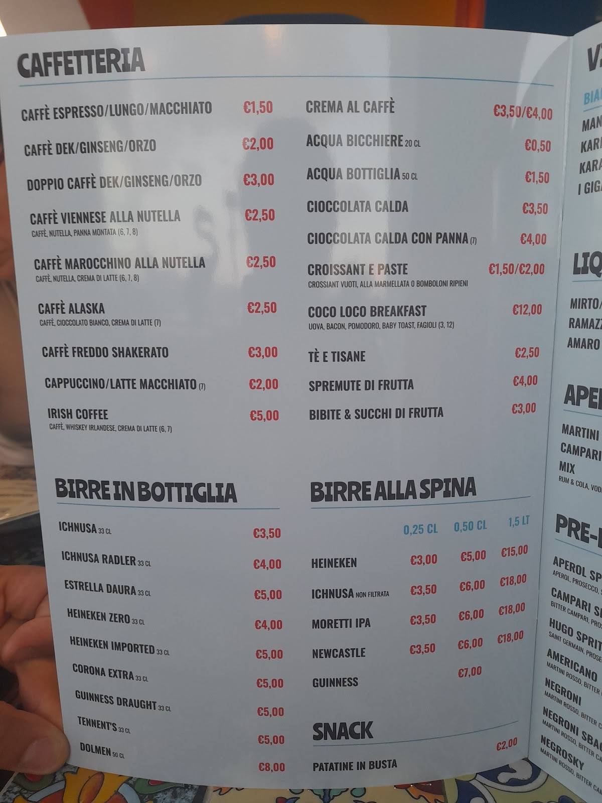 Menu di Coco Loco Cafè-Ristorante 