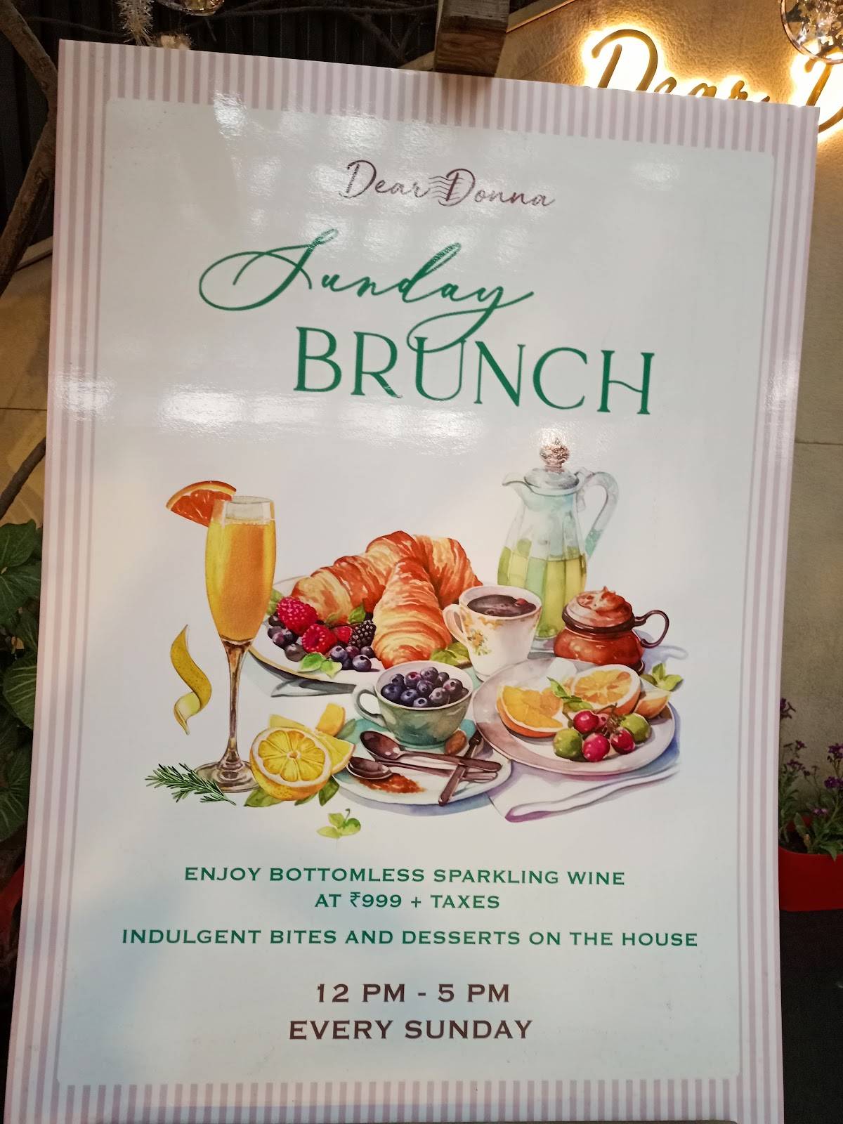 Dear Donna menu