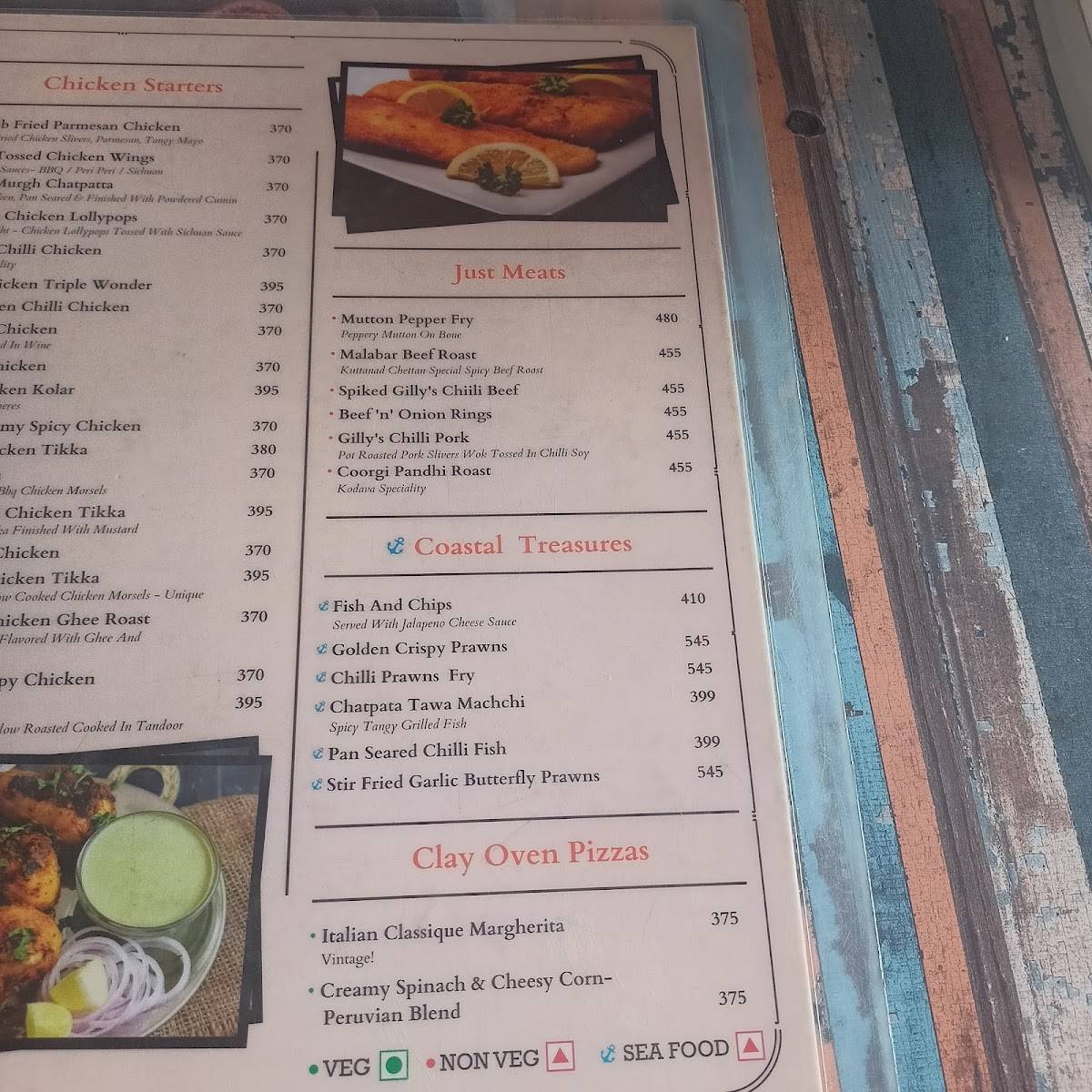 Gillys Restobar menu