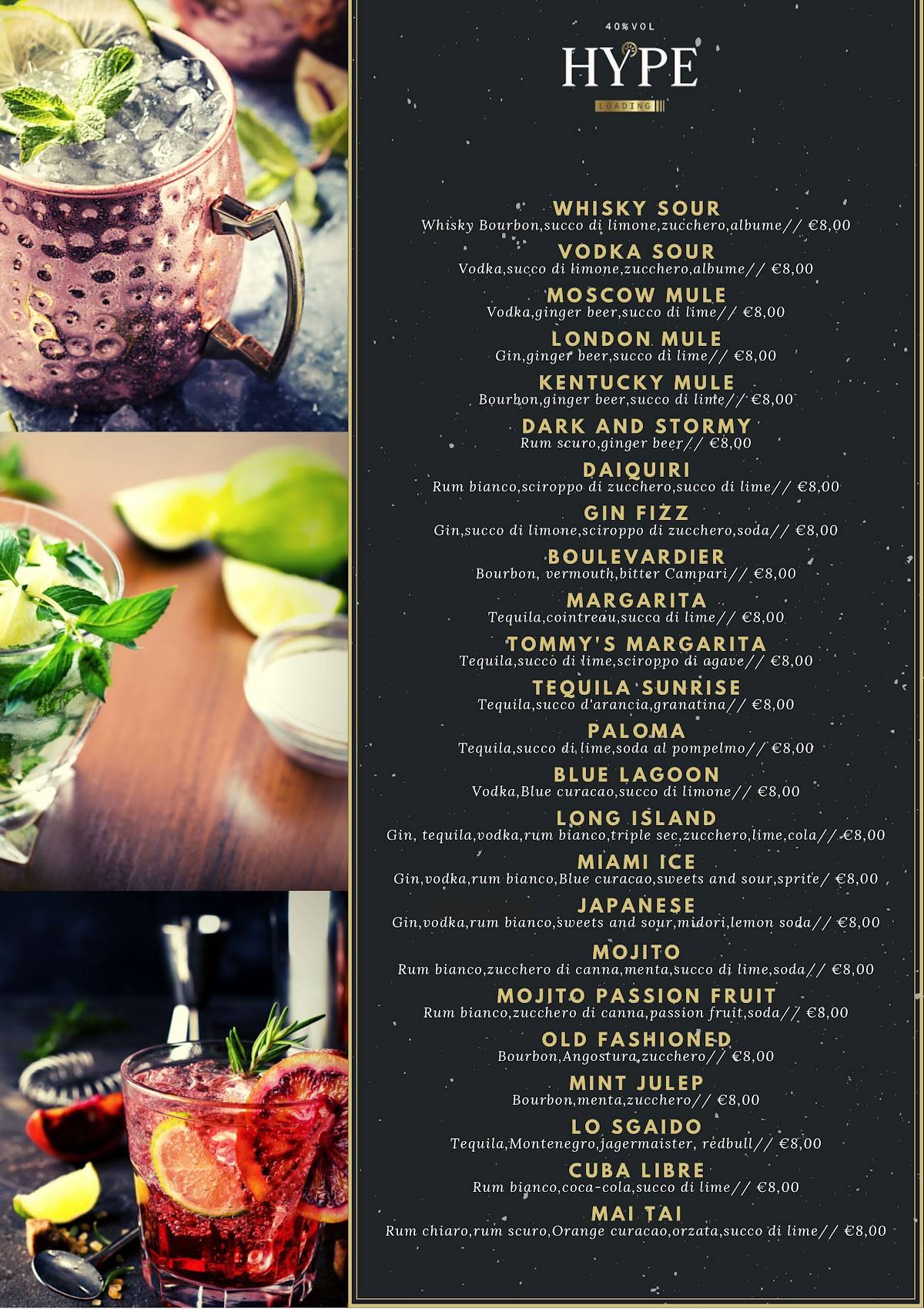 Menu di HYPE Bar 