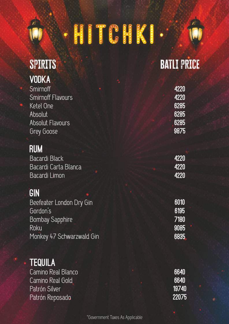 Hitchki, Viviana Mall, Thane menu