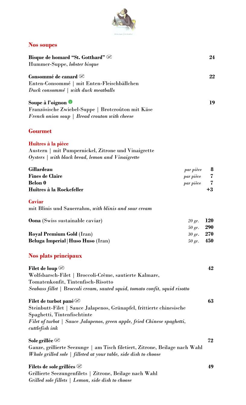 Menu de Hummerbar