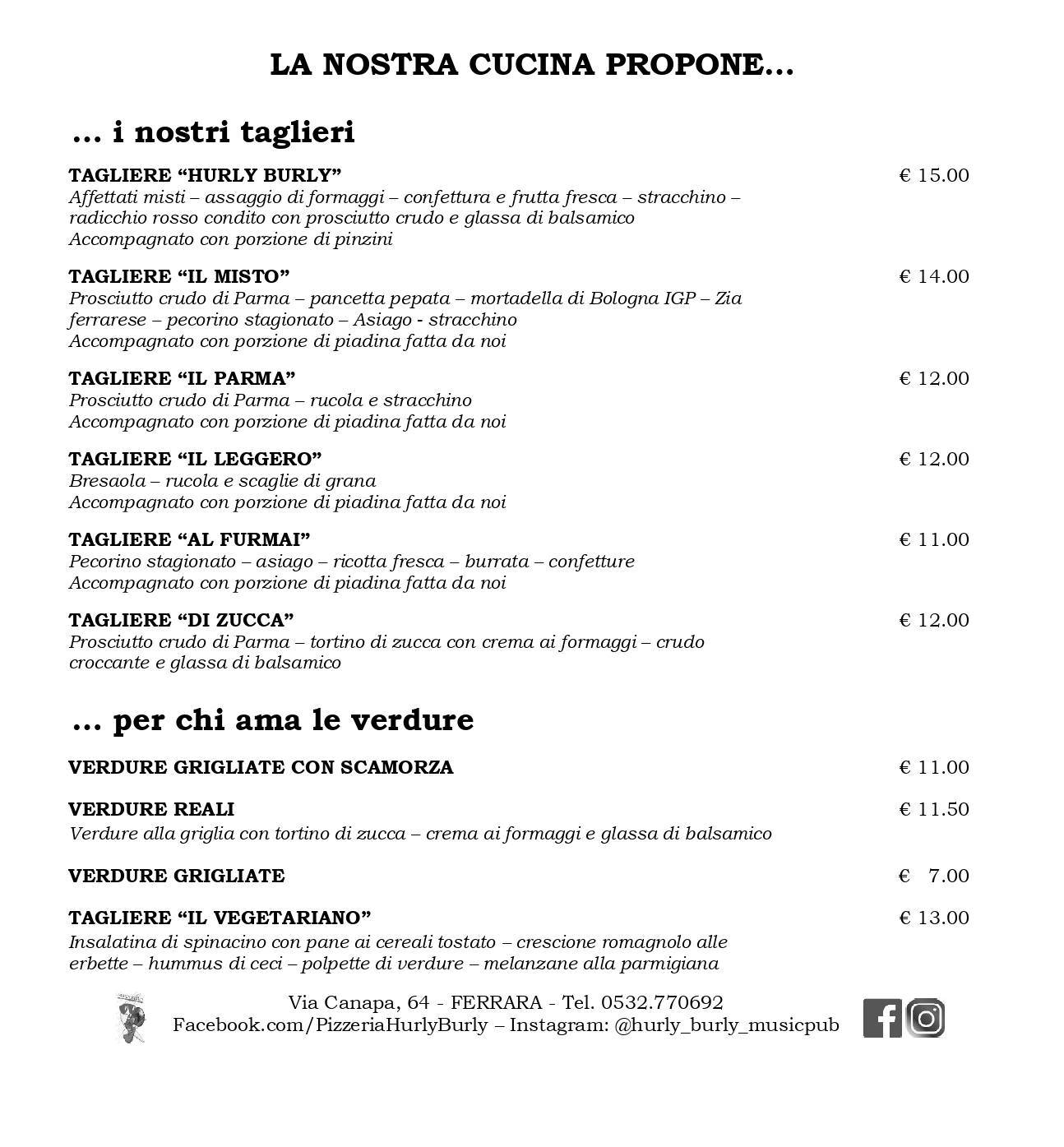 Menu di Hurly Burly 