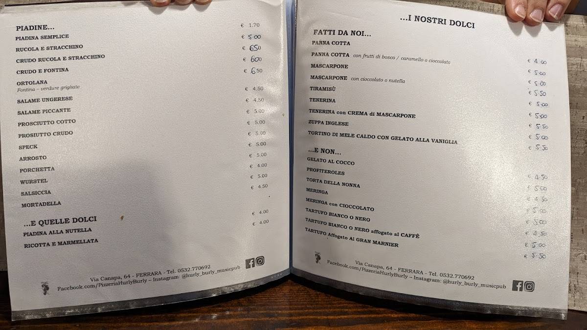 Menu di Hurly Burly 