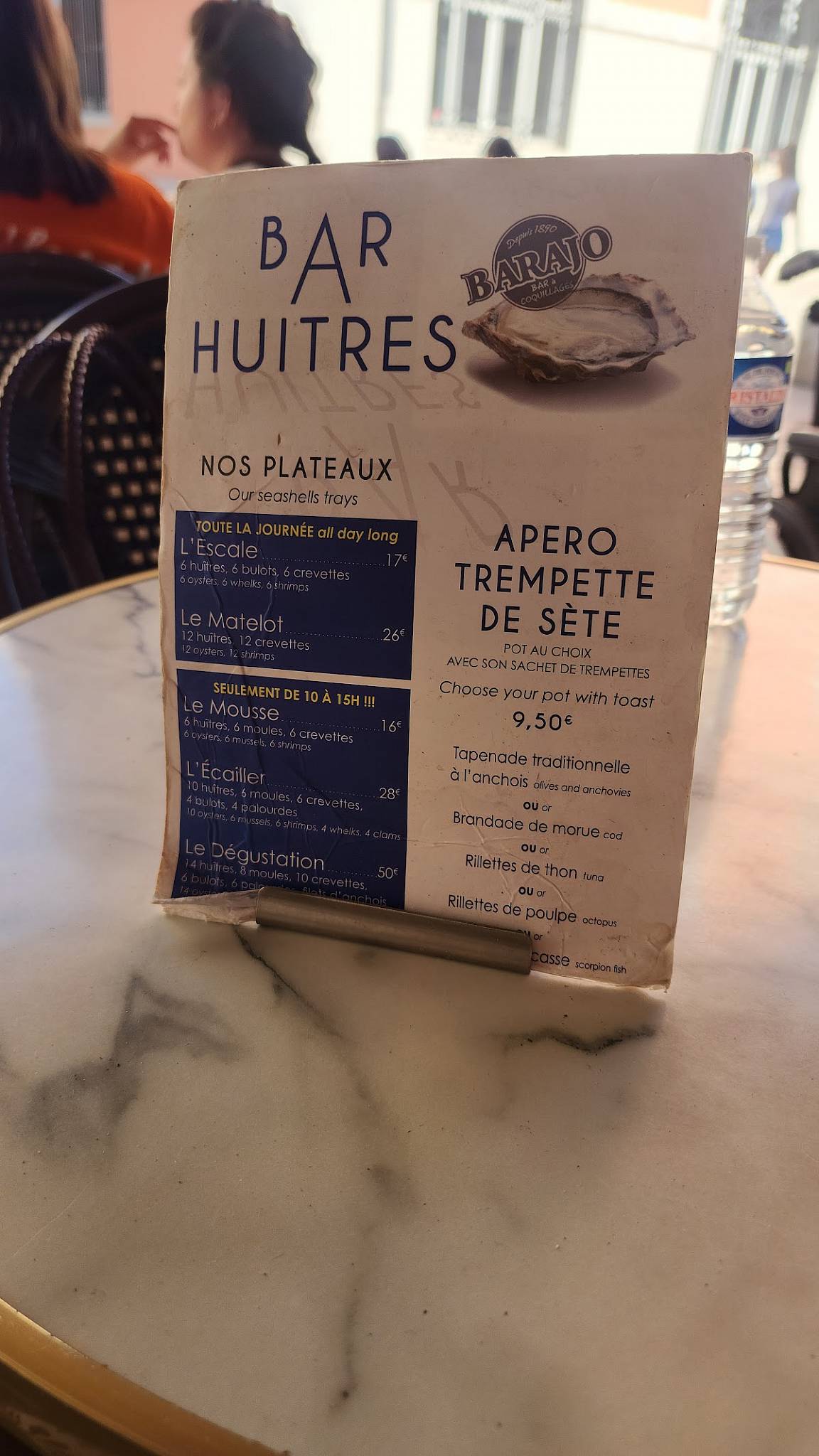 Menu de LE BARAJO