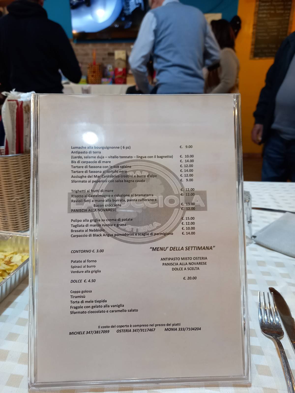 Menu di La Lucciola 