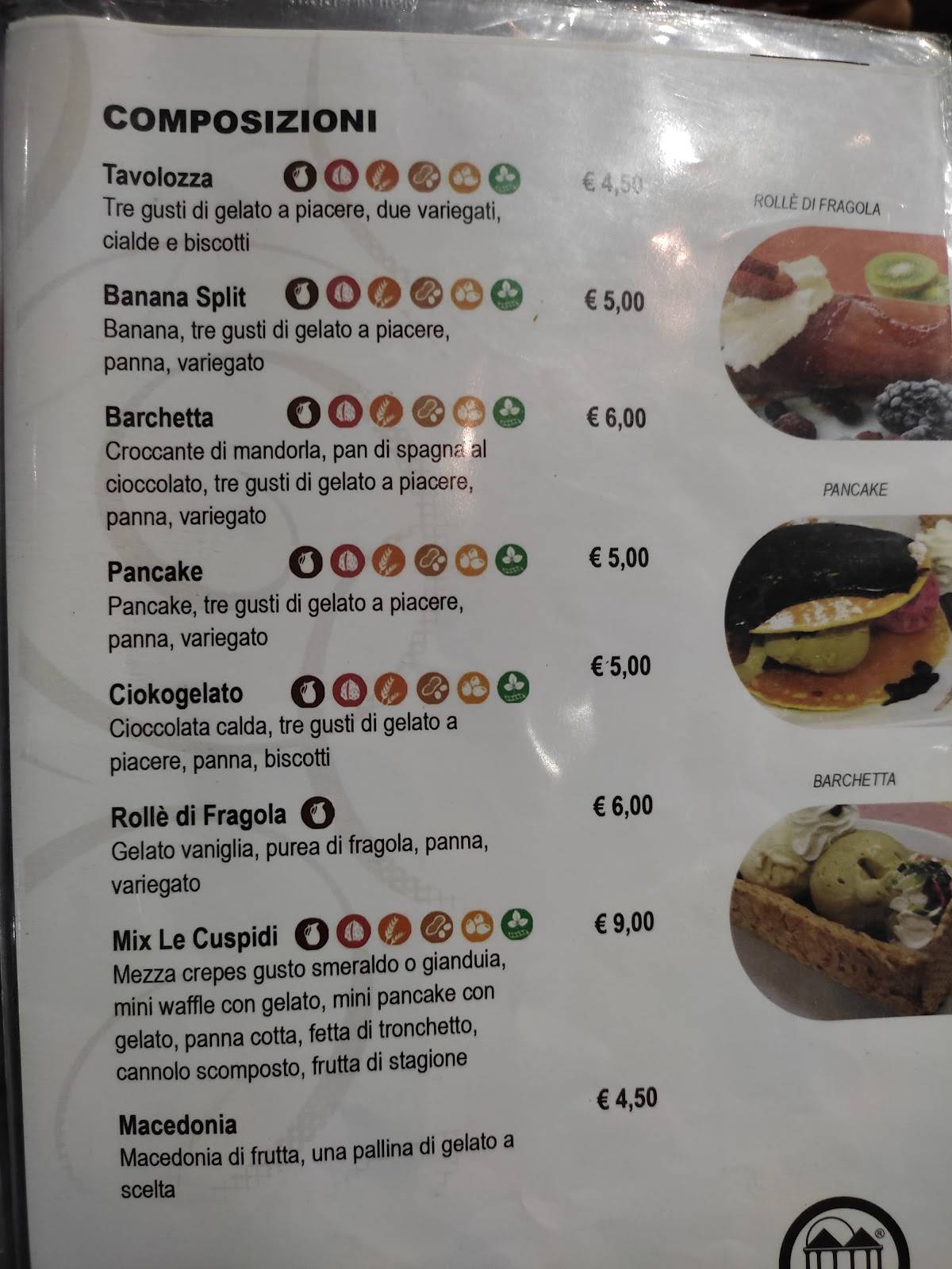 Menu di Le Cuspidi Raffadali 