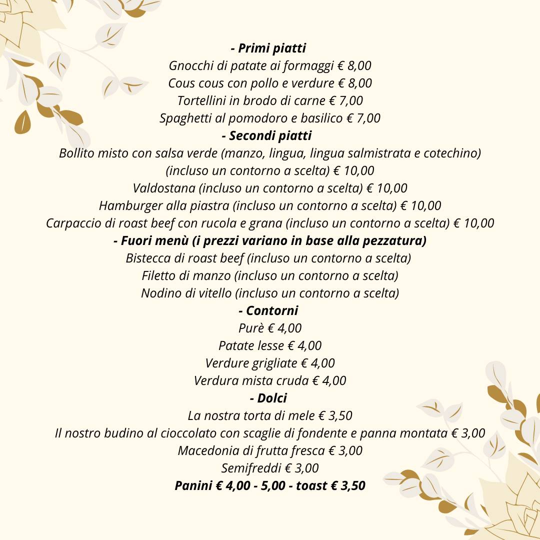 Menu di Lo Scoiattolo 