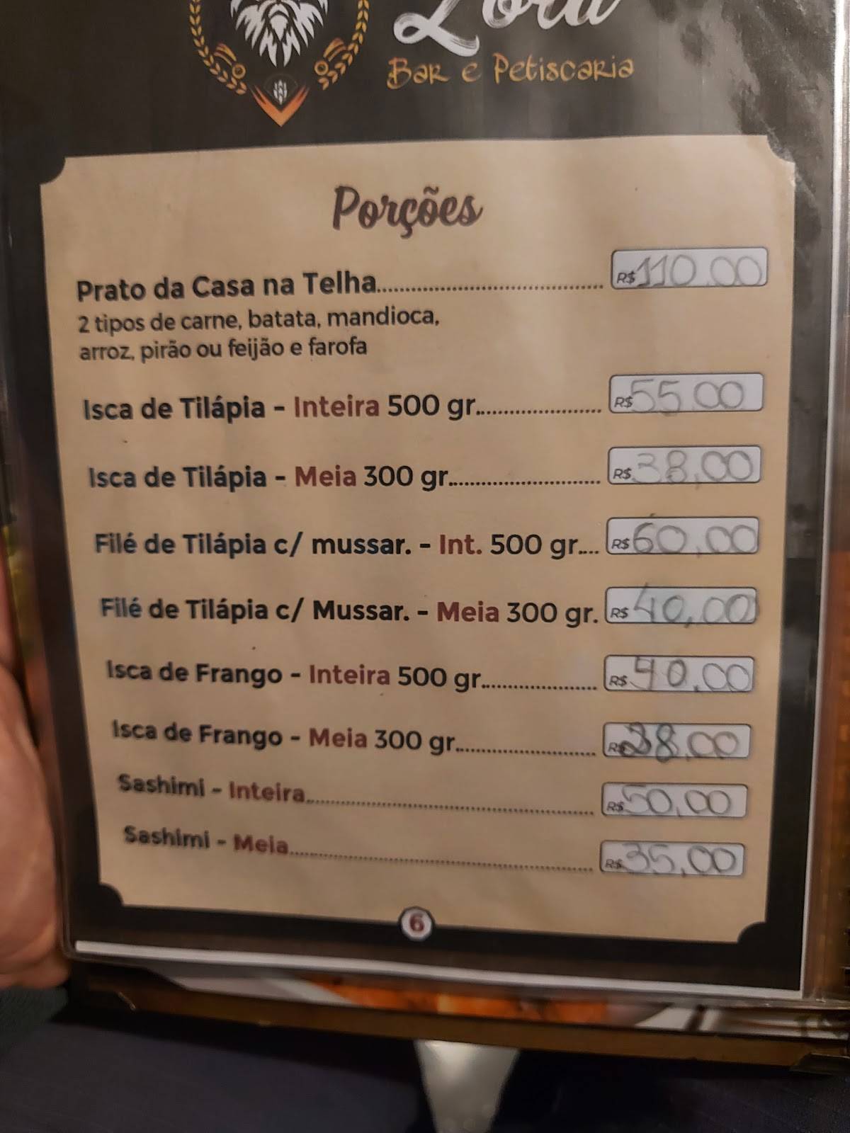 Lord Choperia Petiscaria e Restaurante cardápio