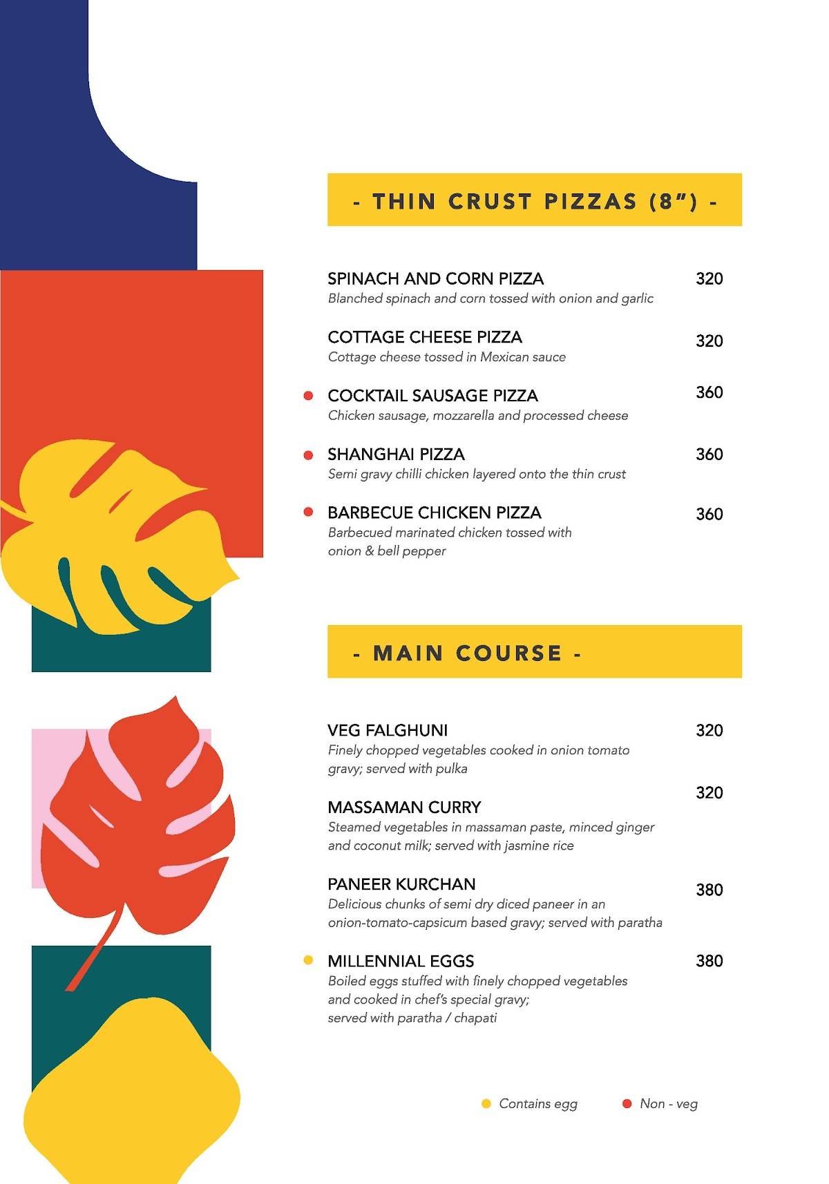 Millennials menu