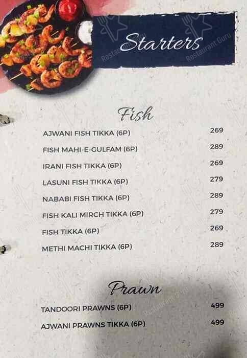 Moontown Lounge menu