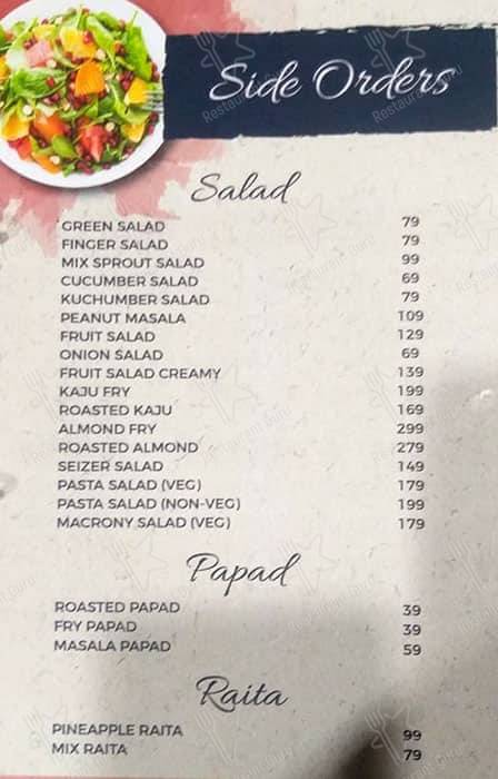 Moontown Lounge menu