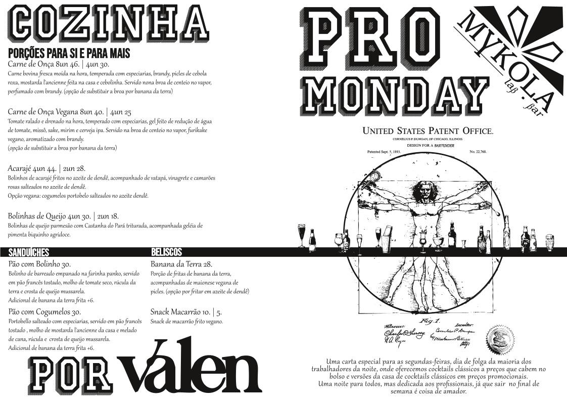 Mykola Lab Bar cardápio