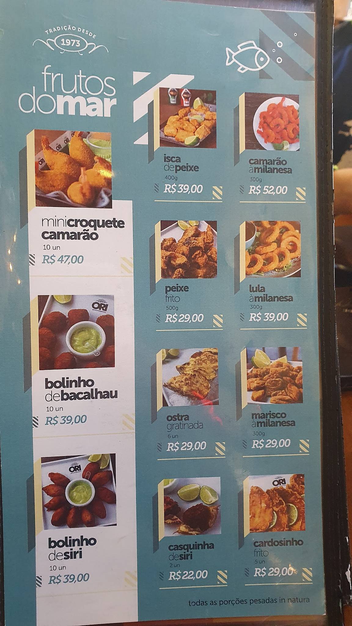ORI Boteco Santa Monica cardápio