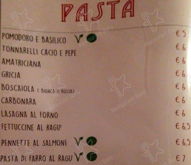 Menu de TIMELESS Roma