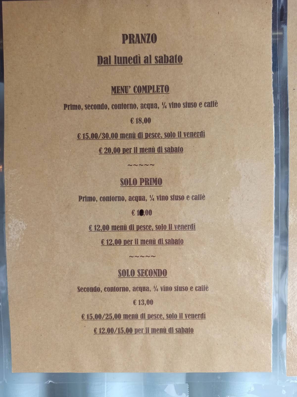 Menu di Trattoria da Marchi 