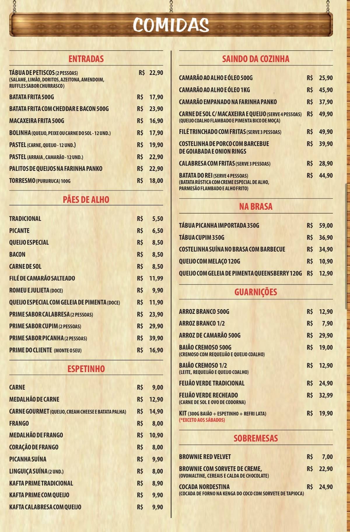 Pão de Alho Bar. cardápio