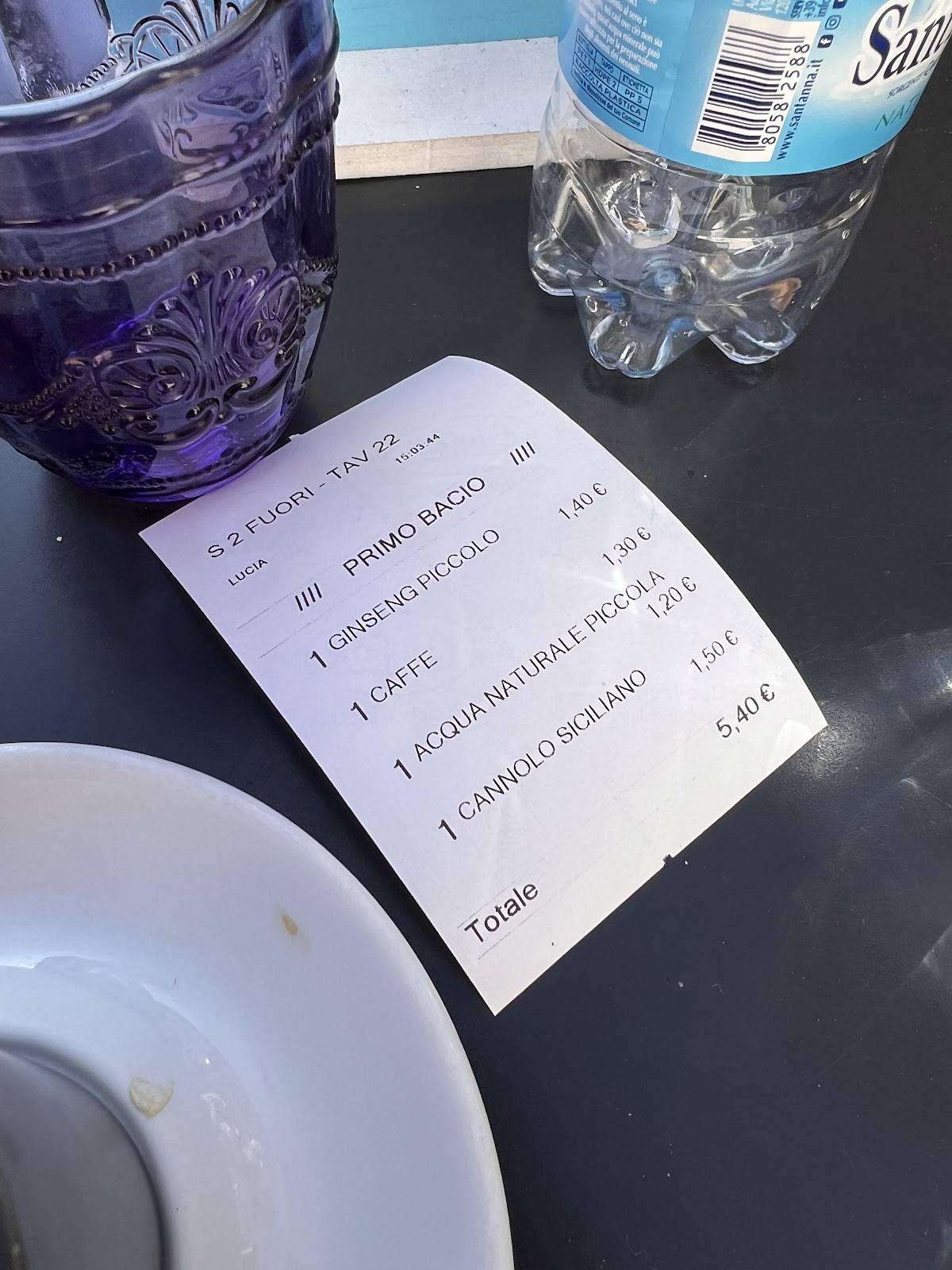 Menu di Primo Bacio - Lounge Bar 