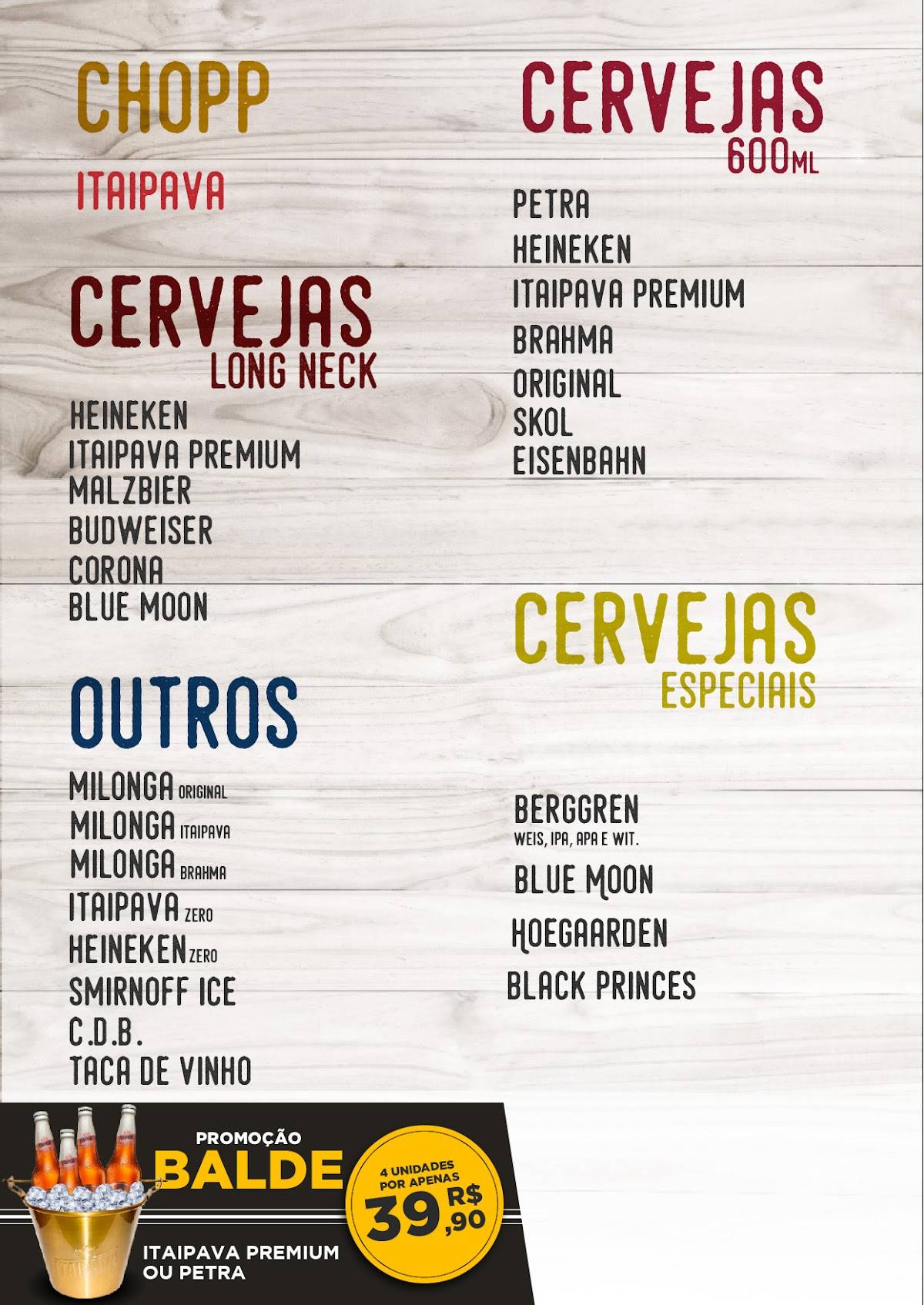 Boteco Capitão Tavares cardápio