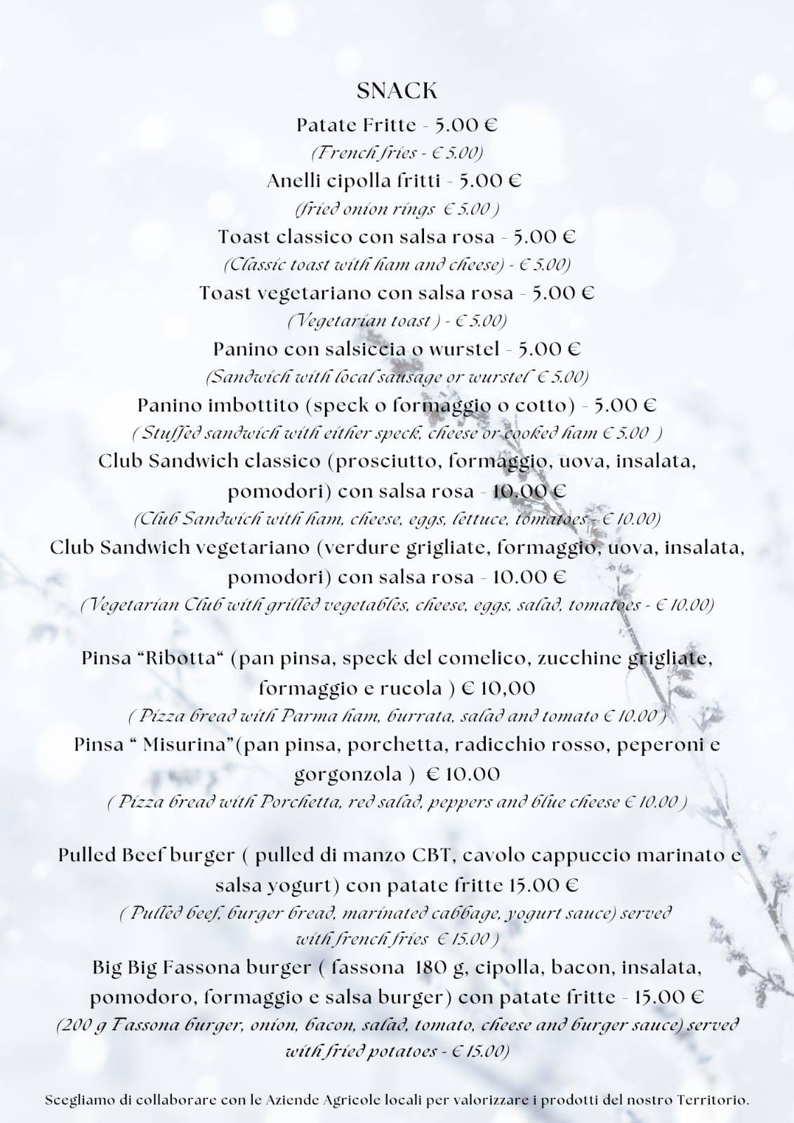 Menu di Ribotta Art Bar 