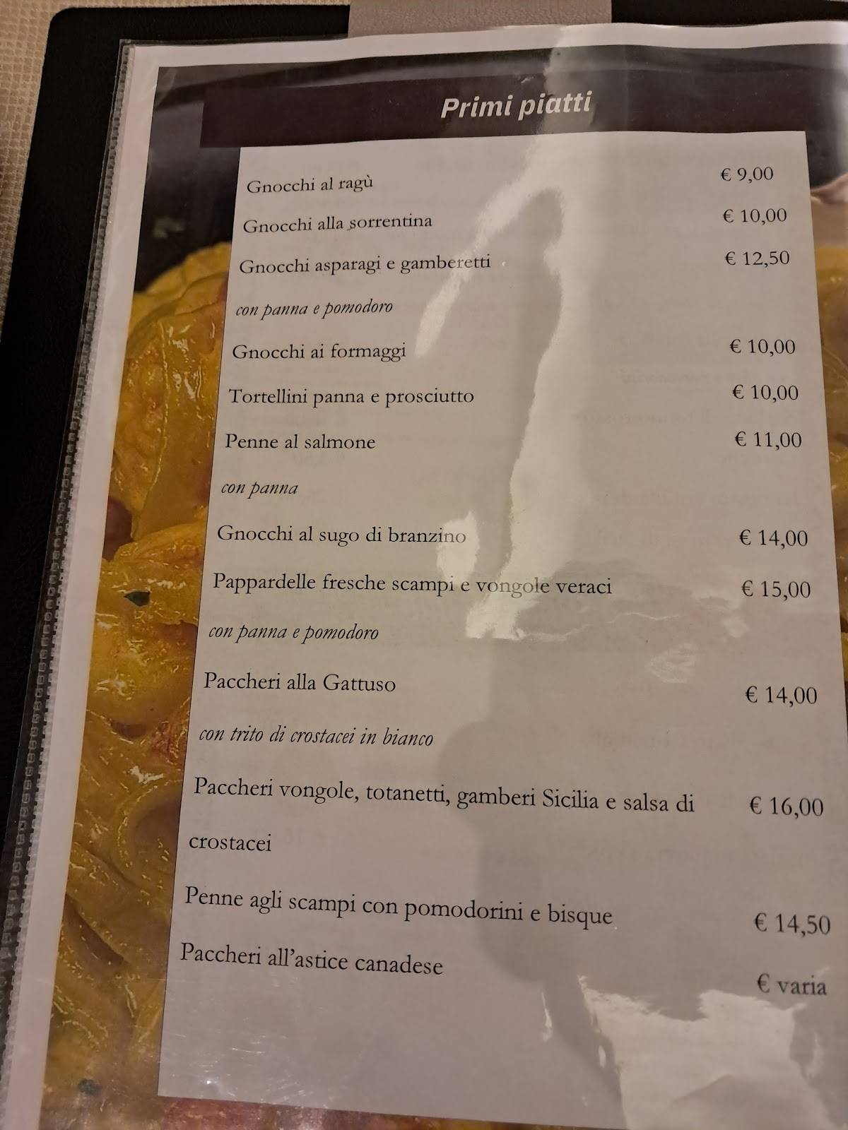 Menu di Ristorante Pizzeria La Conchiglia 
