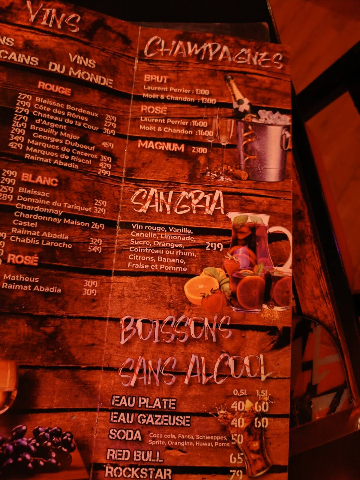 Menu de Rockers