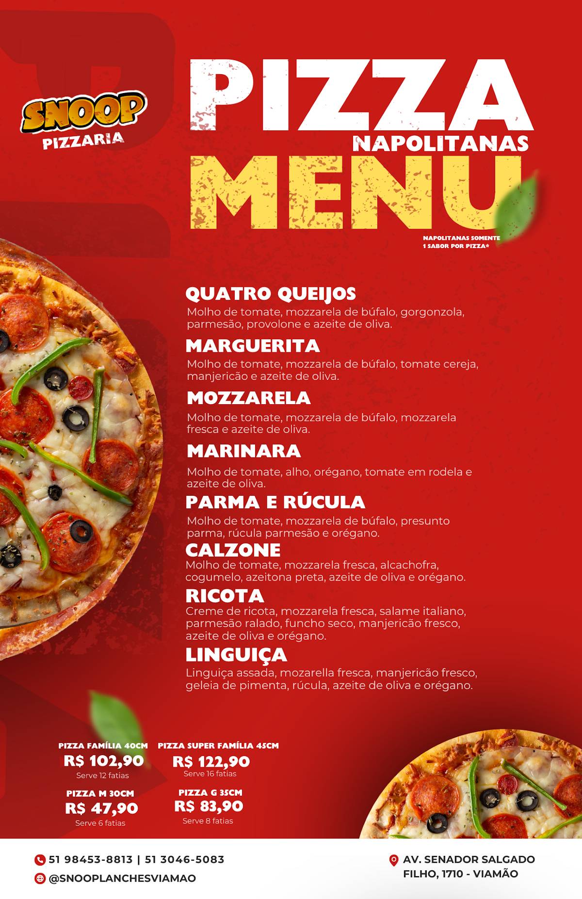 Snoop Lanches cardápio
