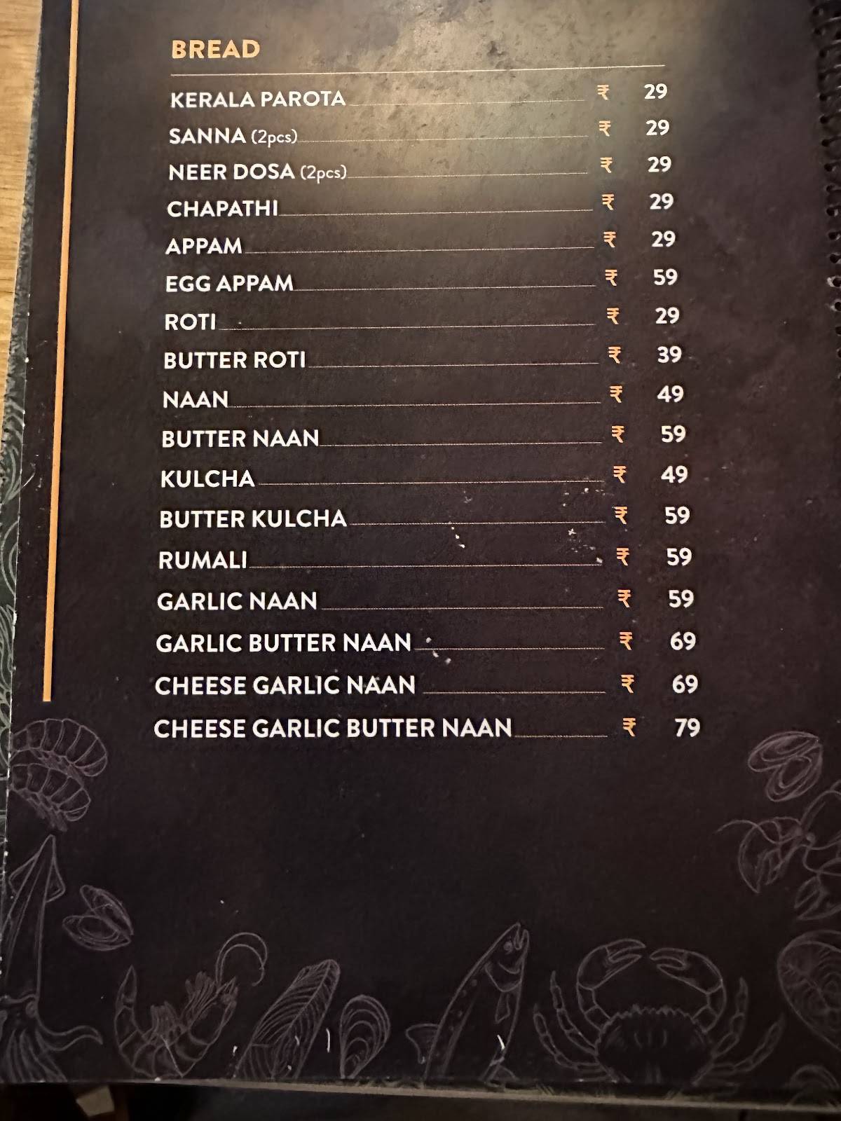 Tandoor Mangalore menu