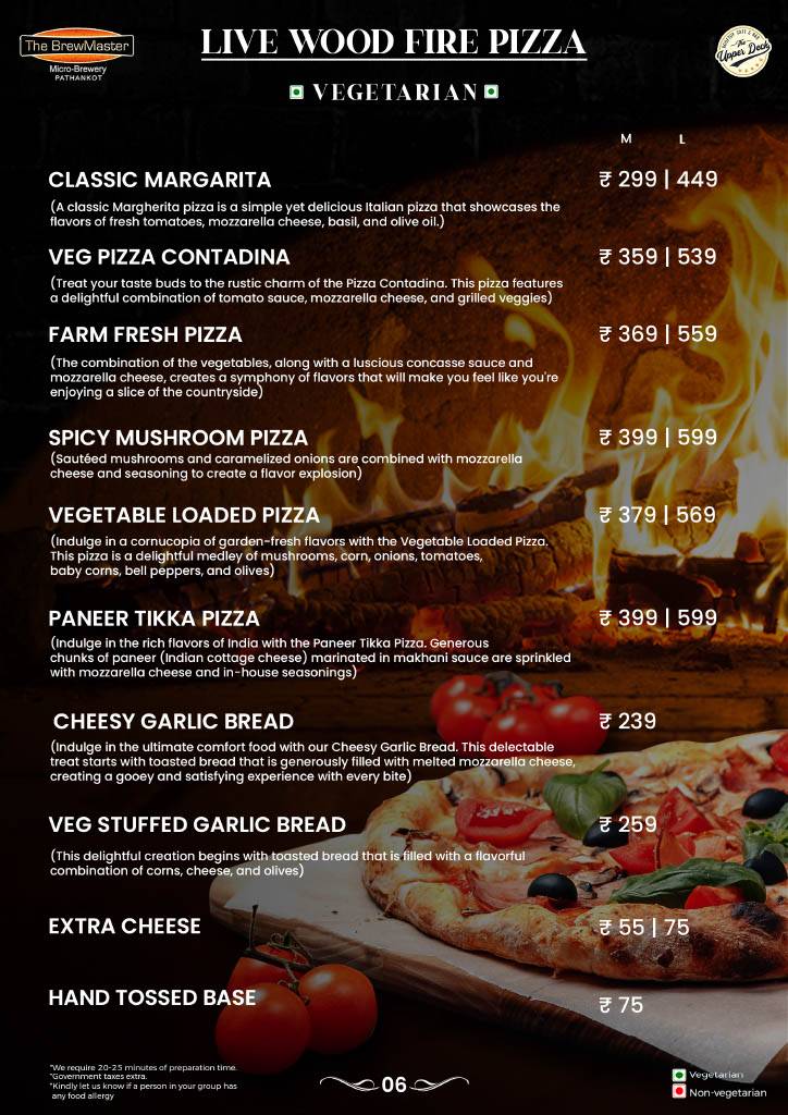 The BrewMaster - Pathankot menu