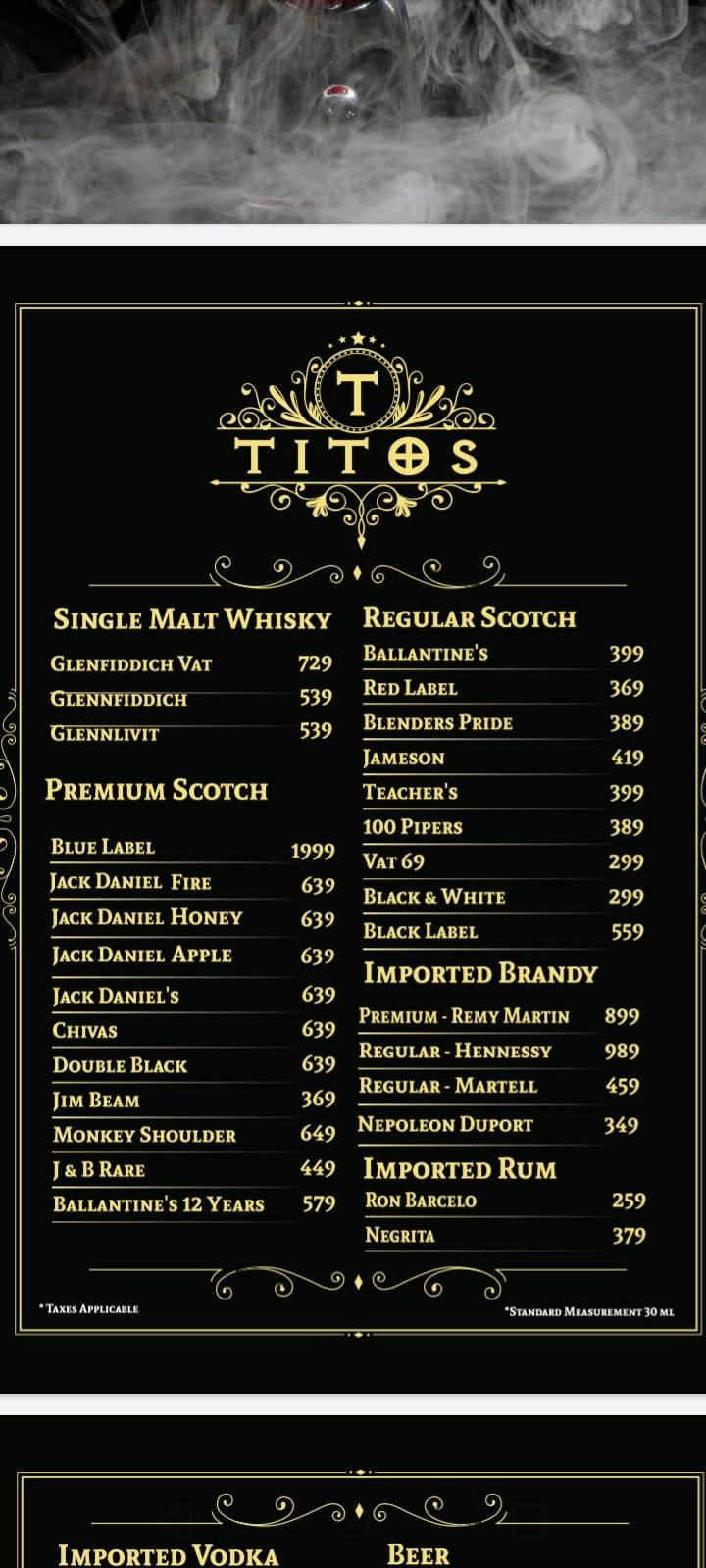 Titos Restobar menu