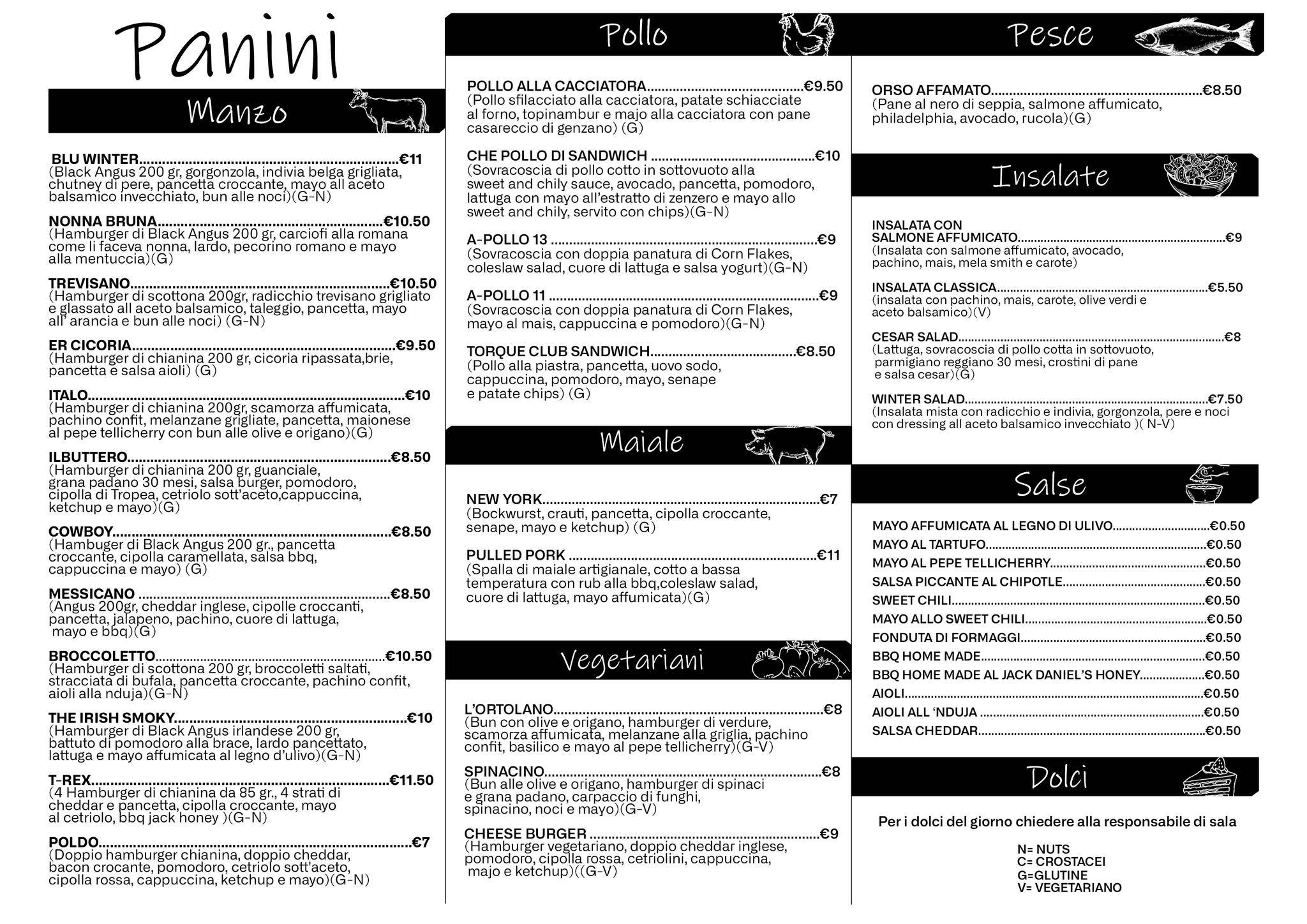 Menu di Torquemada Restaurant Pub Di Valeri Laura 