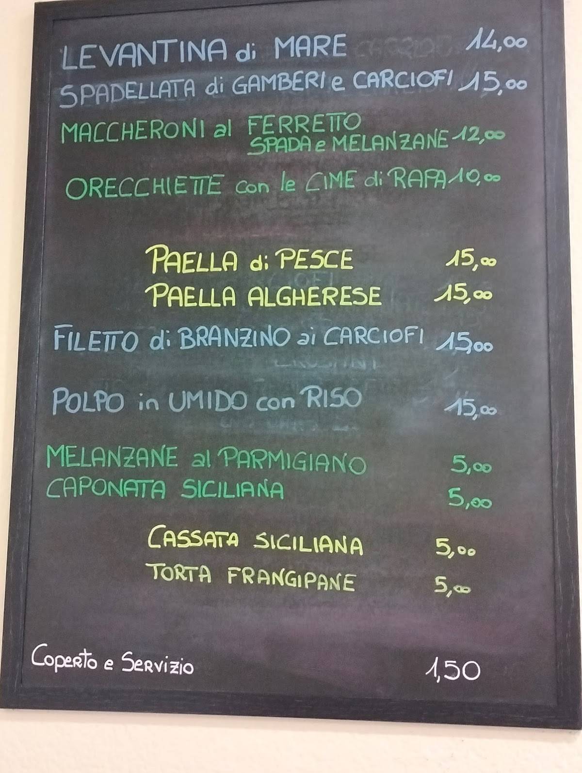 Menu di Trattoria Delle Erbe 