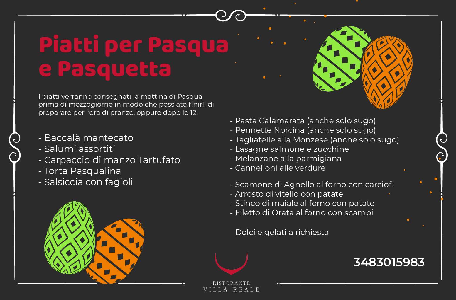 Menu di Villa Reale Ristorante 