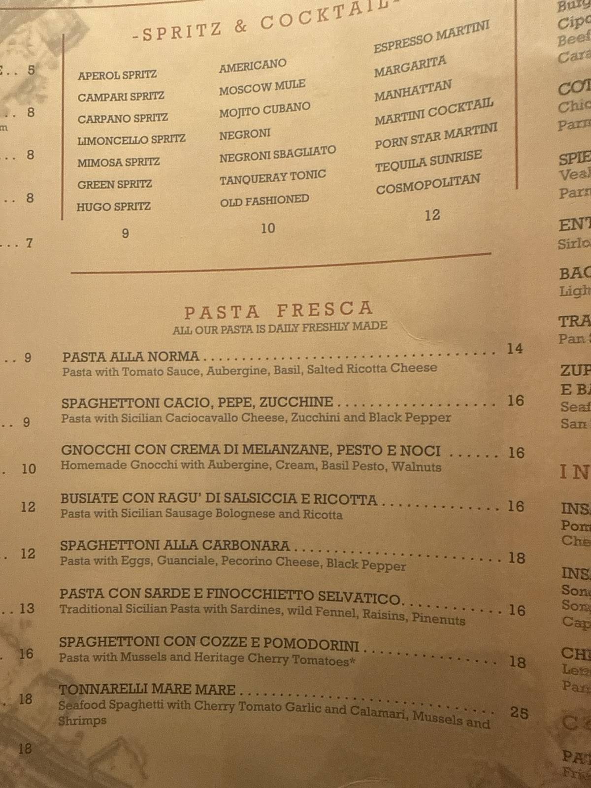 Menu di Osteria Villena 