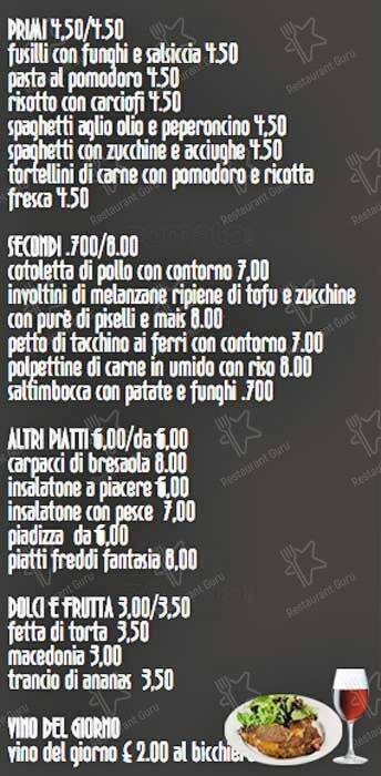 Menu di Bar XXI Secolo 