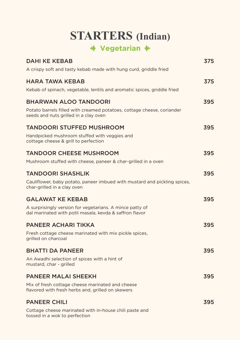 Feast India Co. Awadhi & Asian Restaurant menu