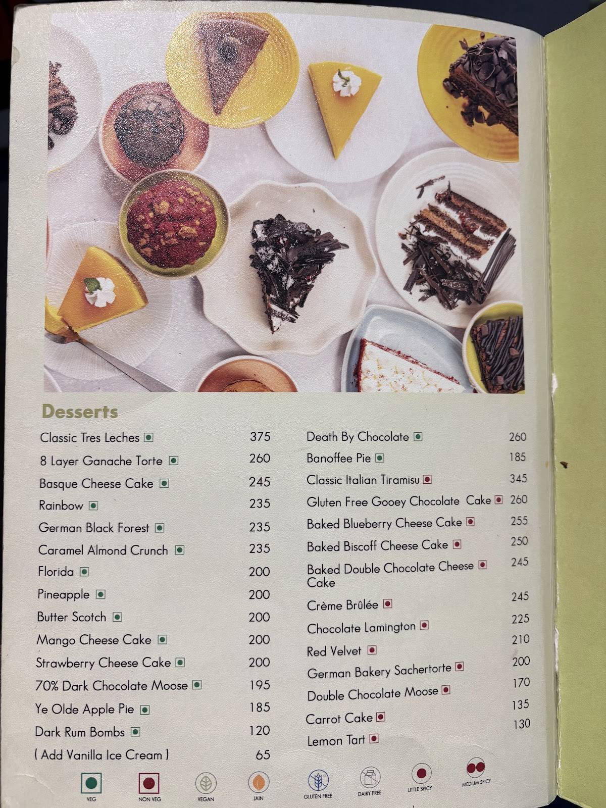 German Bakery menu