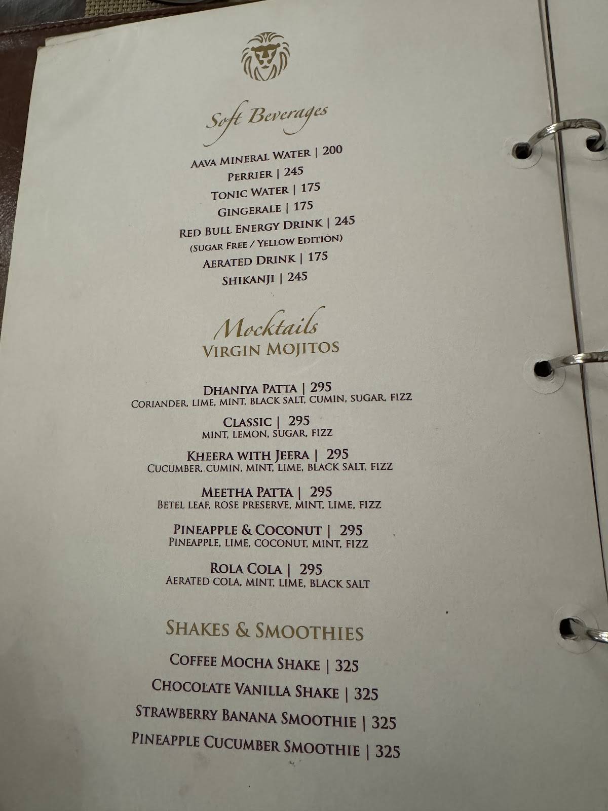 Punjab Grill Janpath menu