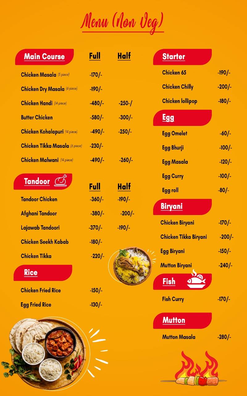 Punjabi Dhaba menu