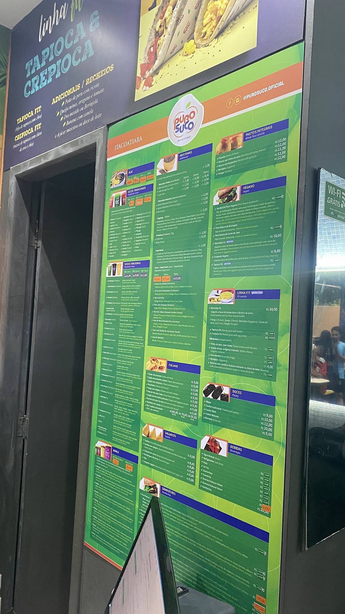 Puro Suco cardápio
