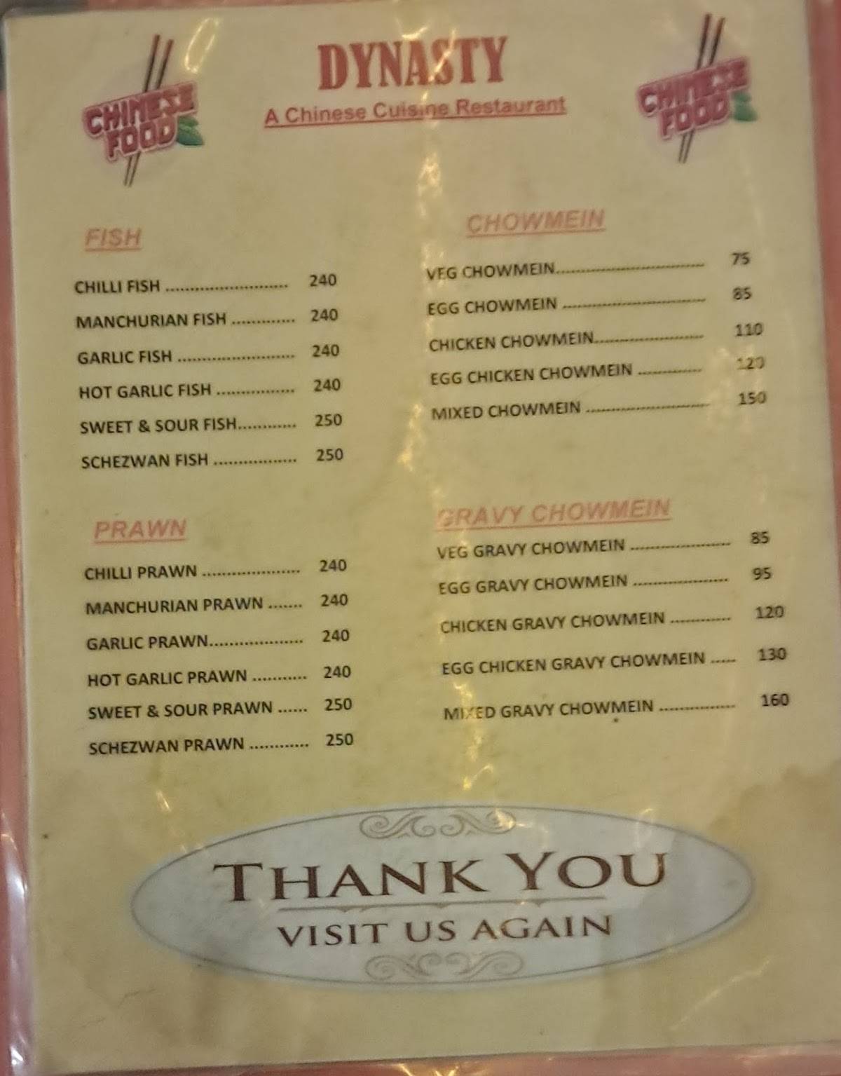 QFC - Quality fried chicken menu