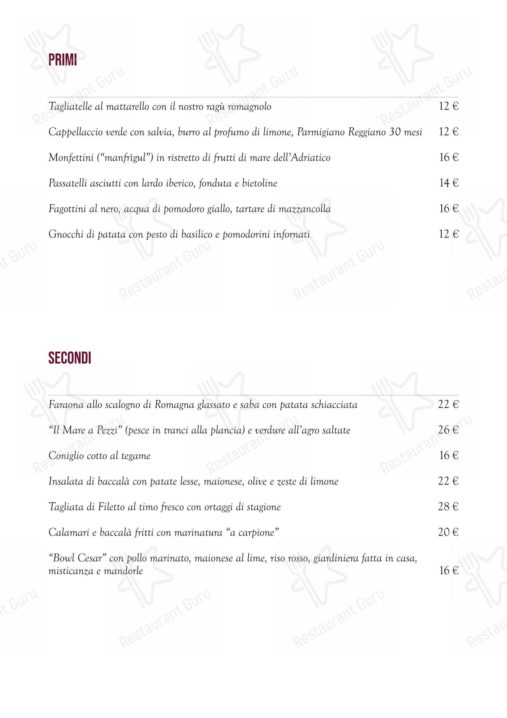 Menu bar per Quel Castello di Diegaro - Ristorante e Pizzeria in Cesena