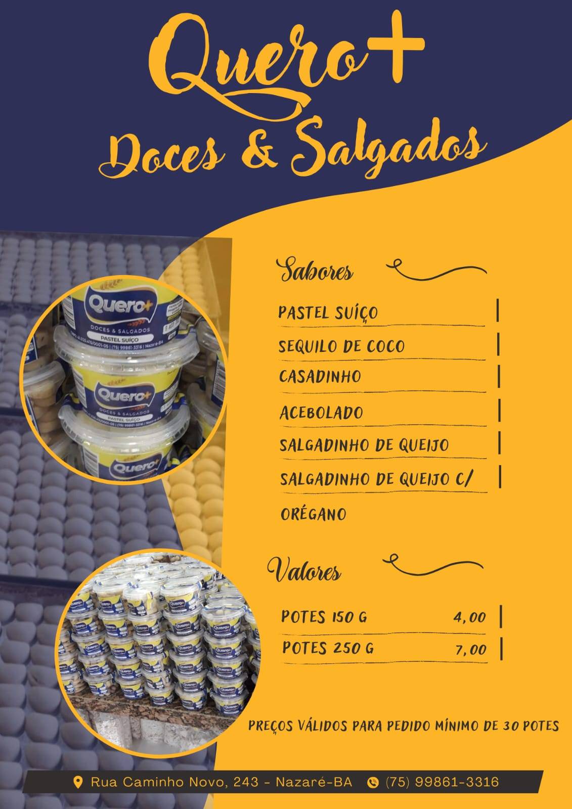 Quero Mais Doces e Salgados cardápio