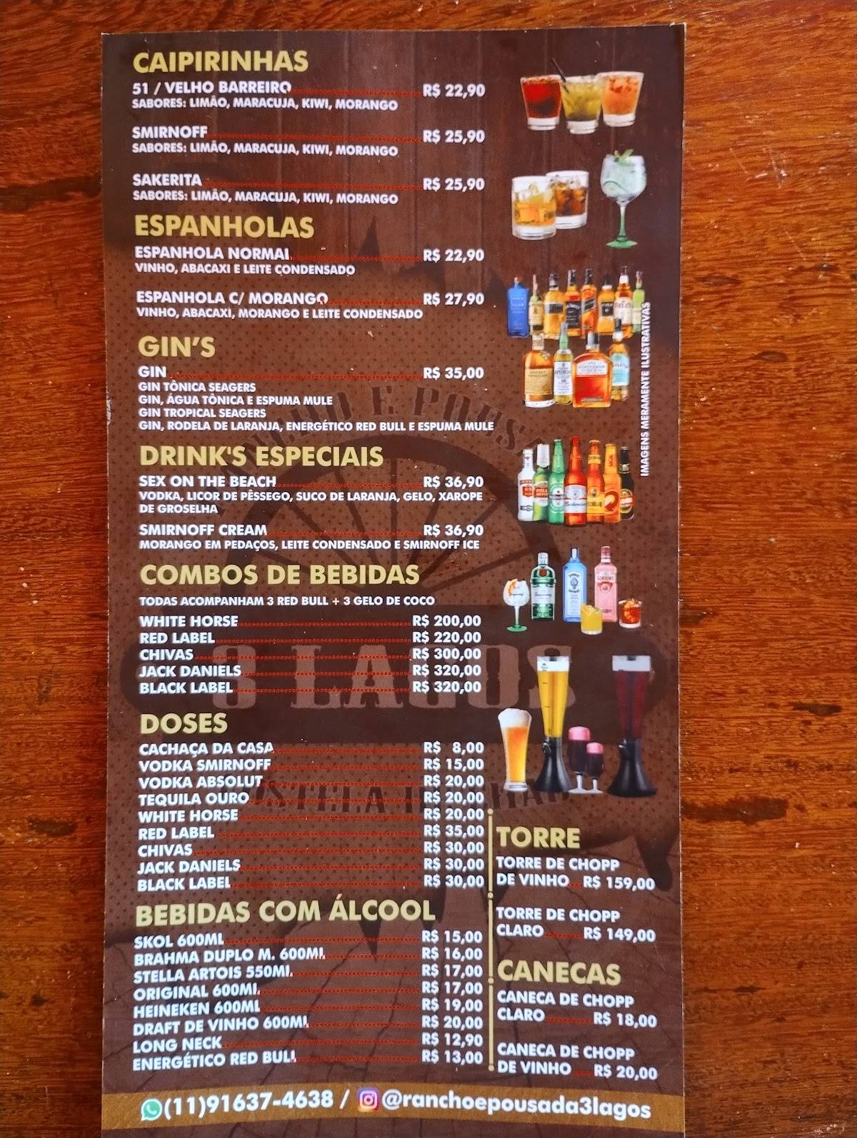 RANCHO 3 LAGOS cardápio