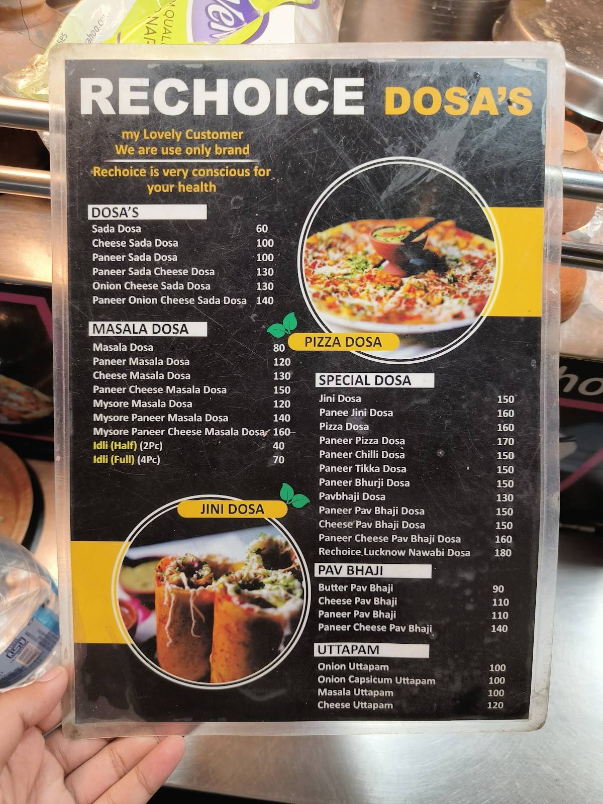 RECHOICE DOSA 1090 Chatori Gali menu