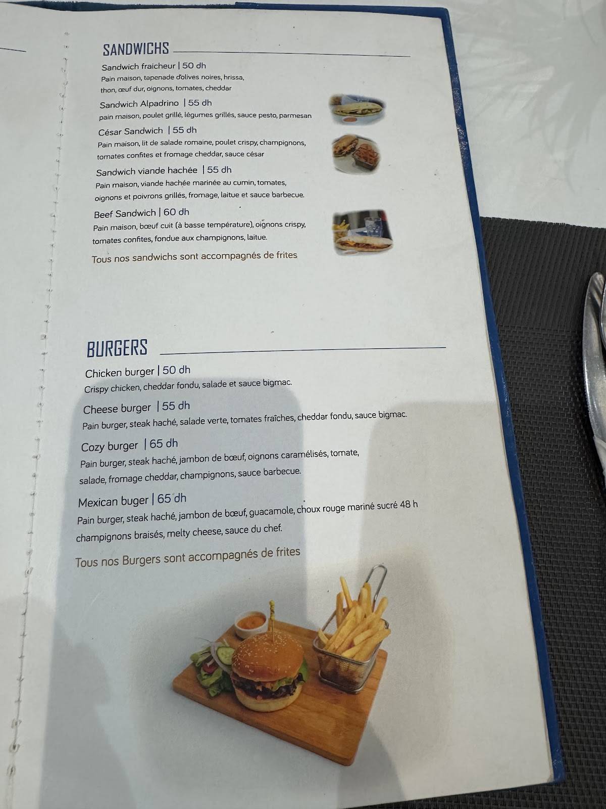 Menu de Cozy Café