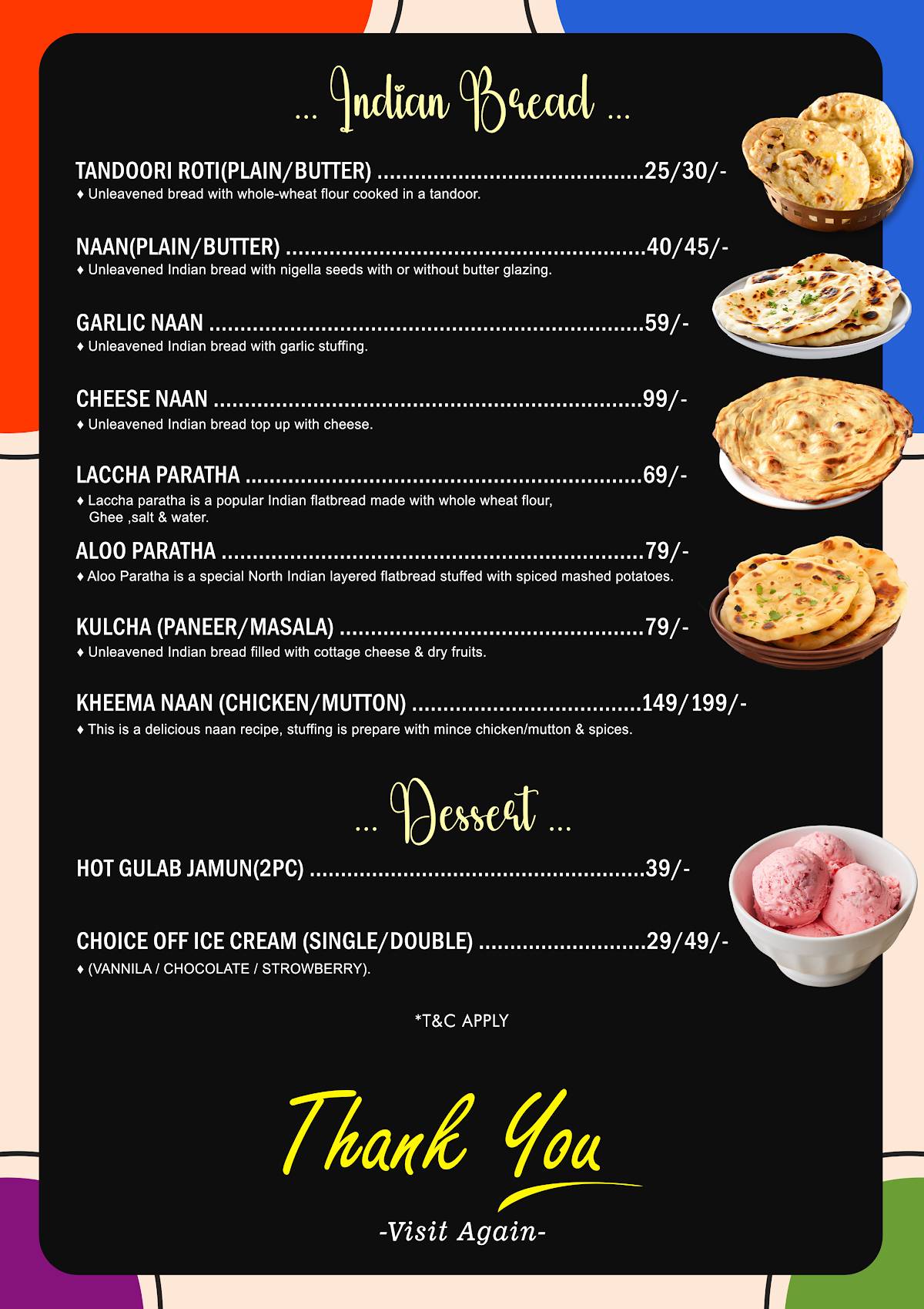 Mermaid Restaurant menu