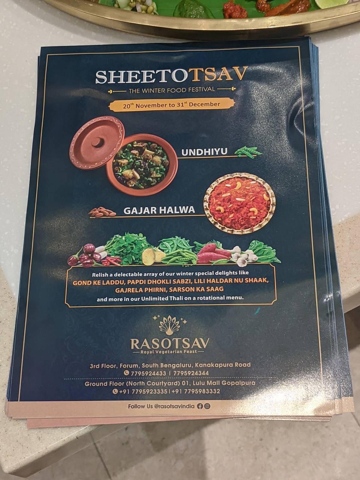 Khandani Rajdhani menu