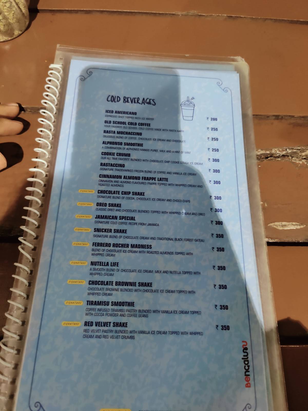 Rasta Cafe menu